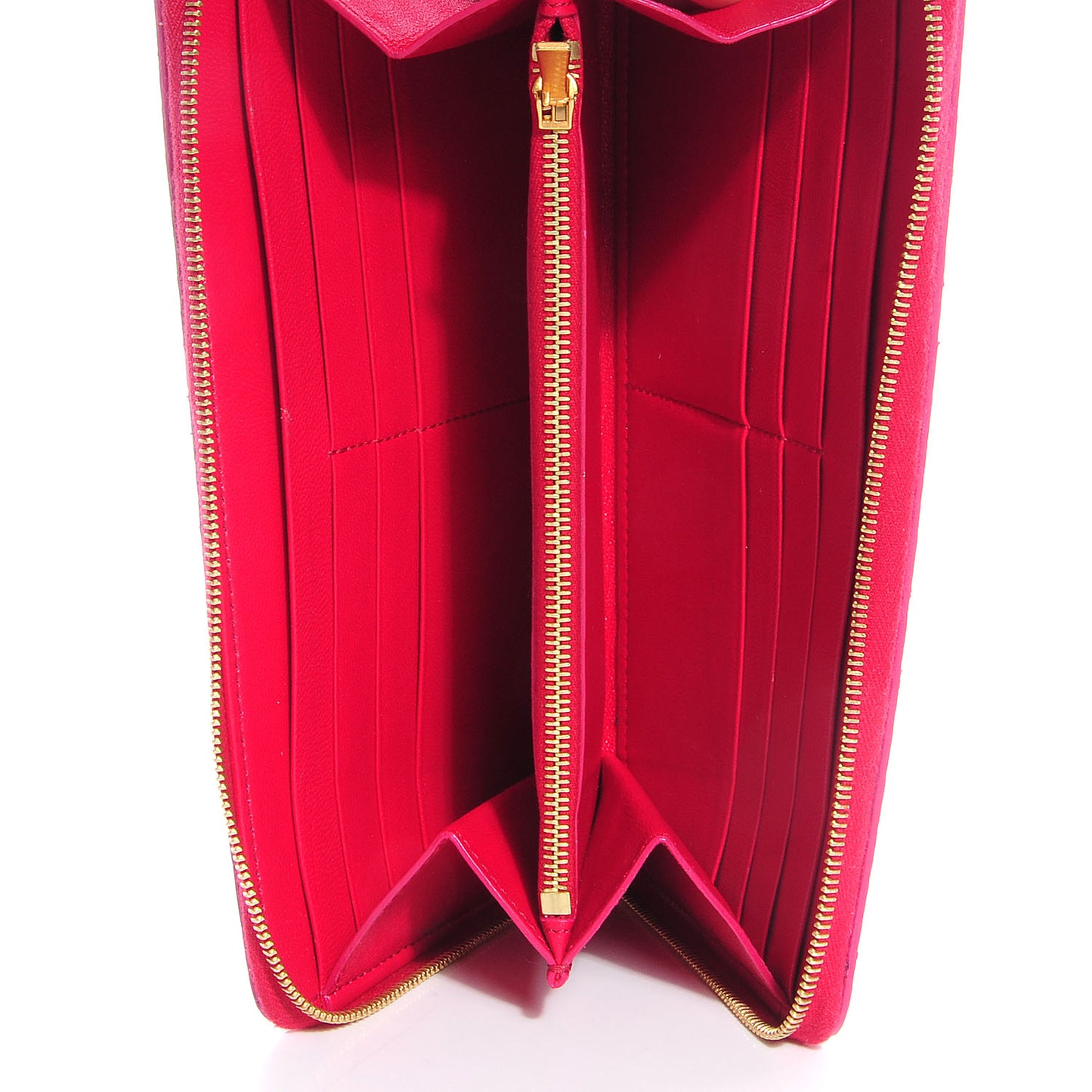 Python Lambskin Large Zip Around Multifunction Wallet Fuchsia