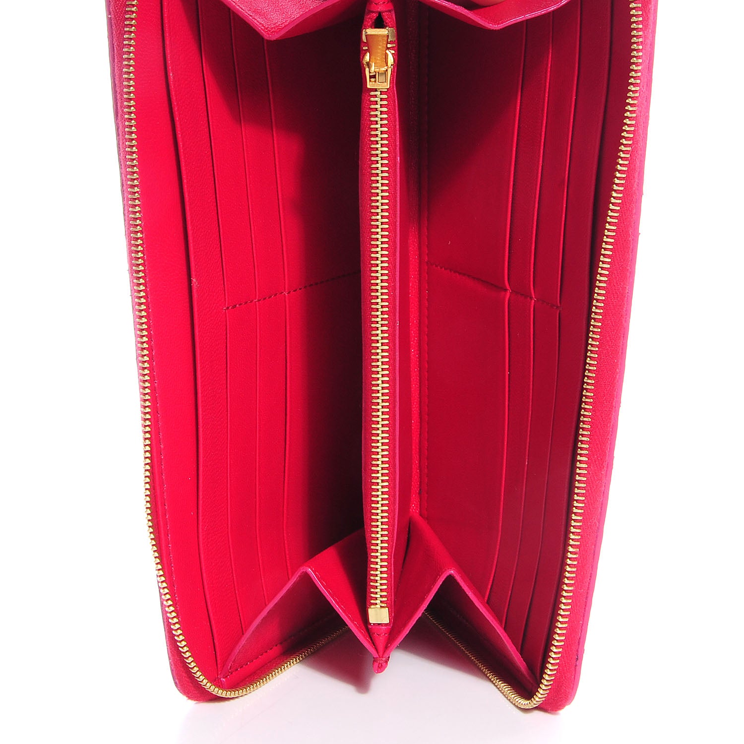Celine Python Lambskin Large Zip Around Multifunction Wallet Fuchsia 5 of 9