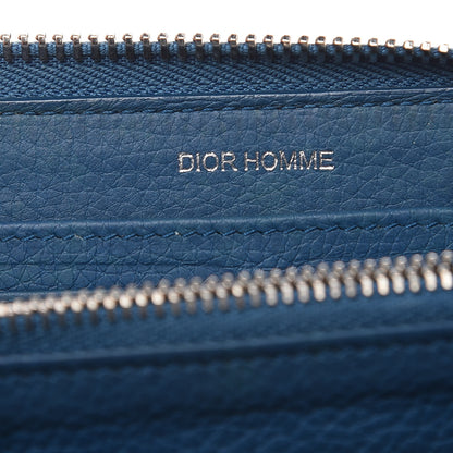 Christian Dior HOMME Grained Calfskin Zip Around Wallet Blue 6 of 17