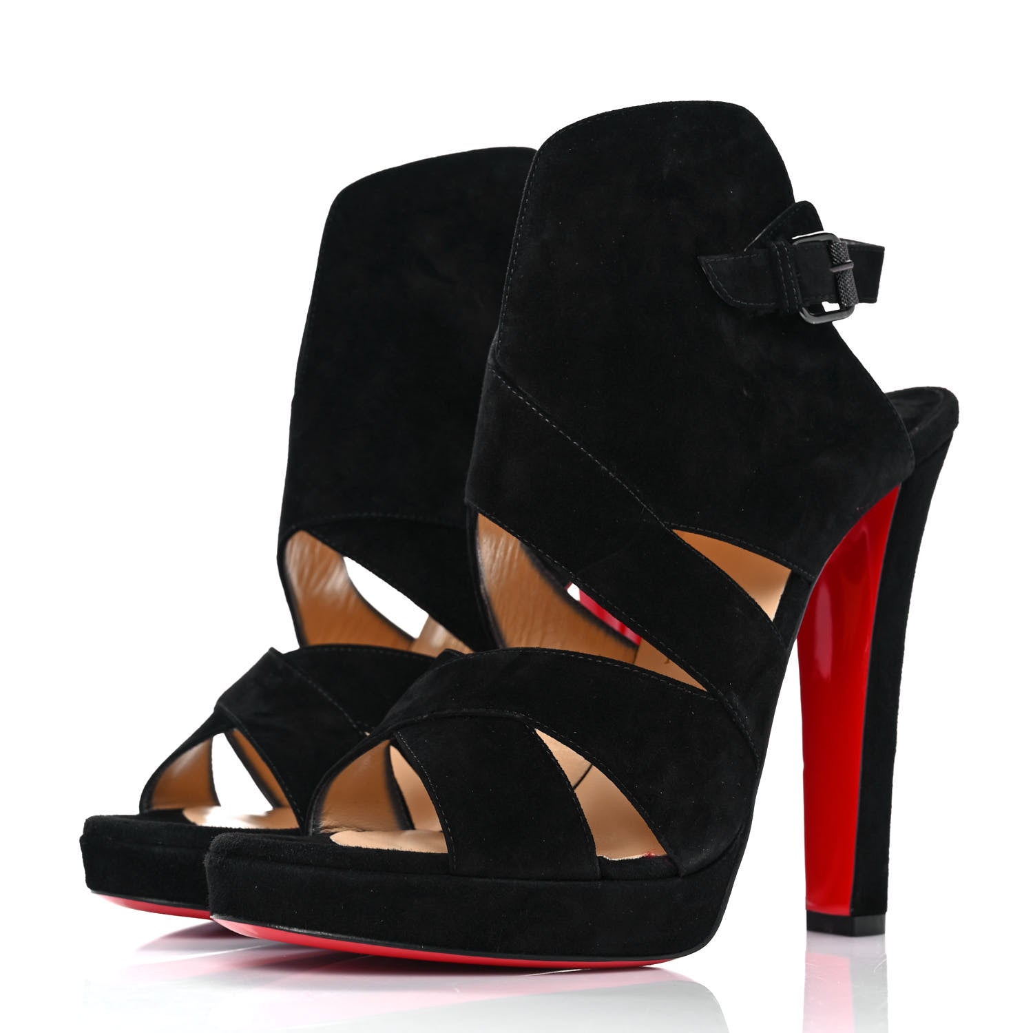 Christian Louboutin Suede Apron Lili 120 Pumps 40.5 Black 3 of 9