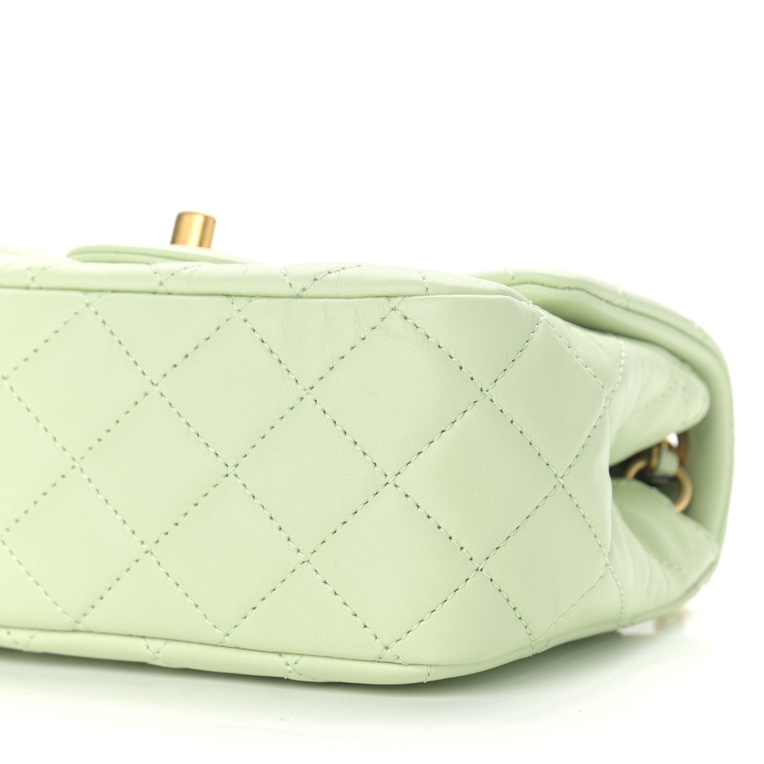 Chanel Lambskin Quilted Mini Pearl Crush Flap Light Green 9 of 9