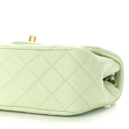 Chanel Lambskin Quilted Mini Pearl Crush Flap Light Green 9 of 9