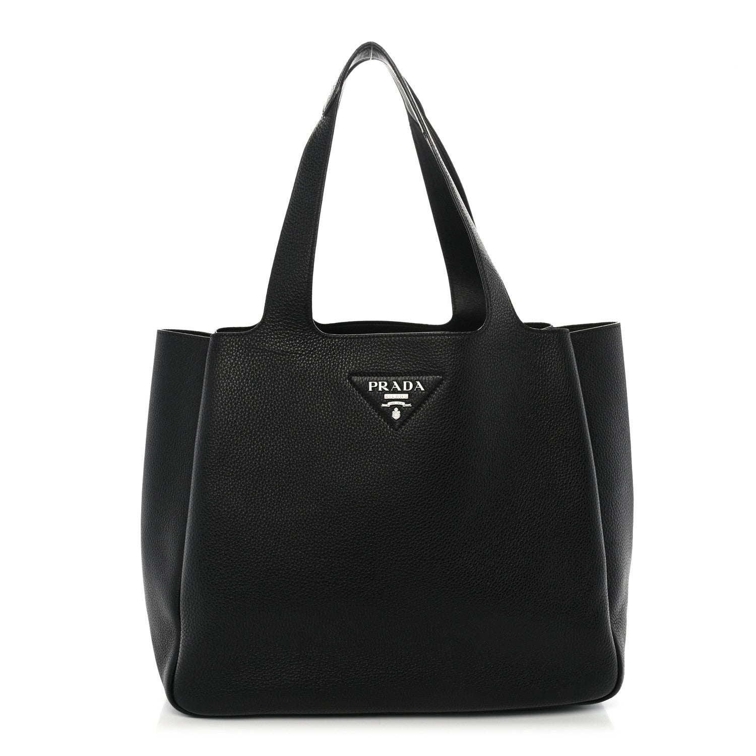 Prada Vitello Daino Soft Medium Dynamique Tote Black 1 of 10
