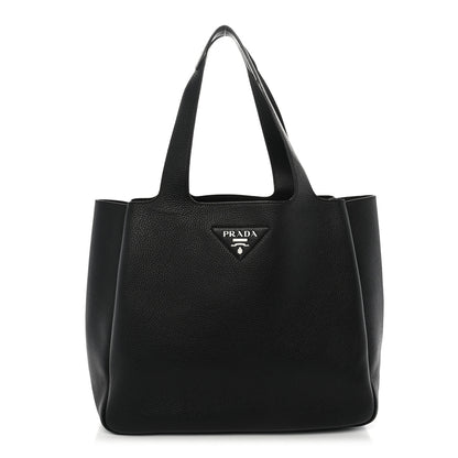 Prada Vitello Daino Soft Medium Dynamique Tote Black 1 of 10
