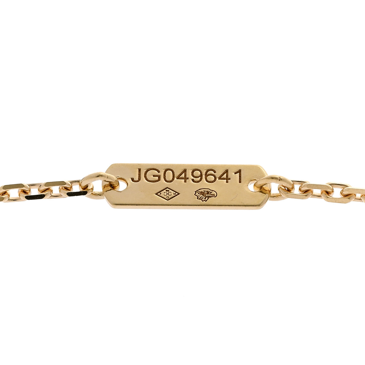 18K Yellow Gold Guilloche Vintage Alhambra Pendant Necklace