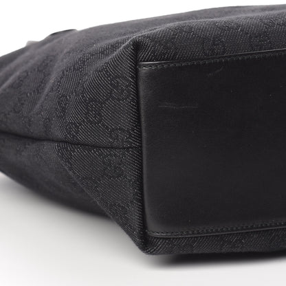 Gucci Denim Monogram Chain Bucket Tote Black 9 of 10