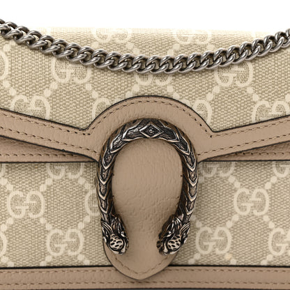 Gucci GG Supreme Monogram Textured Dollar Calfskin Super Mini Dionysus Shoulder Bag Beige Mystic White Oatmeal 7 of 9