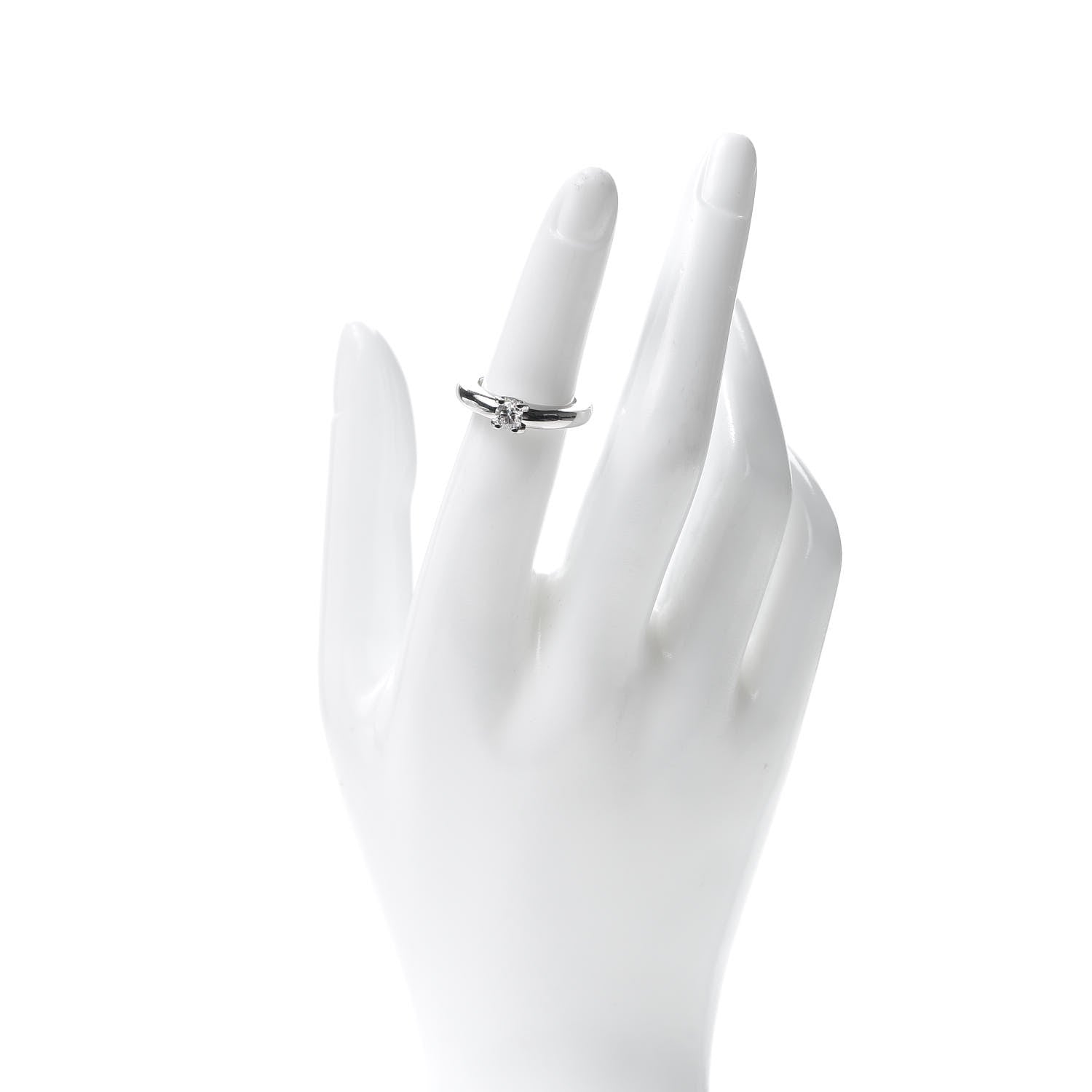 Cartier 18K White Gold Diamond .30ct Louis Ring 49 4.75 2 of 6
