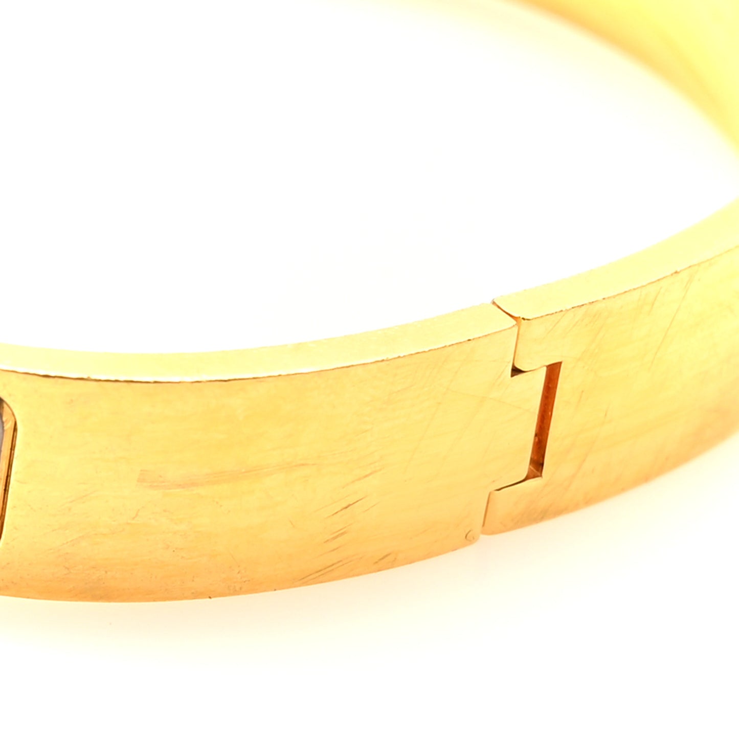 Enamel Narrow Clic Clac H Bracelet GM Marron Glace