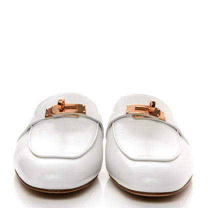 Hermes Calfskin Oz Mules 39 White 2 of 8