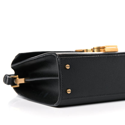 Saint Laurent Grain de Poudre Mini Classic Monogram Cassandra Top Handle Black 8 of 16