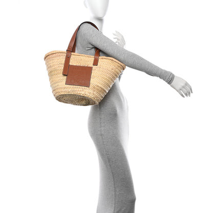 Loewe Raffia Medium Basket Tote Bag Natural Tan 2 of 12