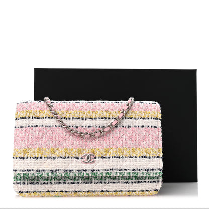 Chanel Metallic Tweed Quilted Wallet On Chain WOC White Multicolor 12 of 12