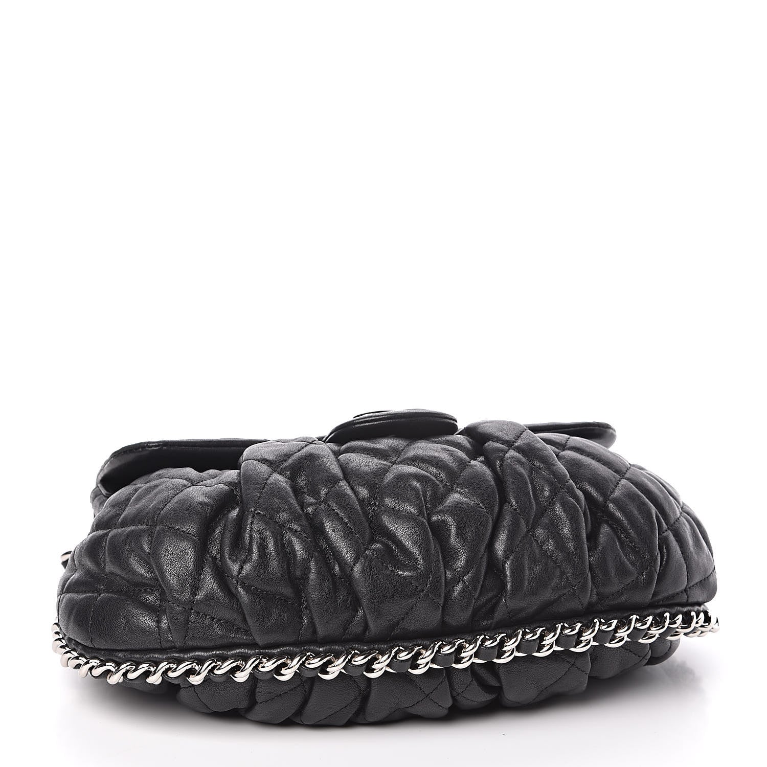 Chanel Washed Lambskin Quilted Medium Chain Around Messenger Black 4 of 10