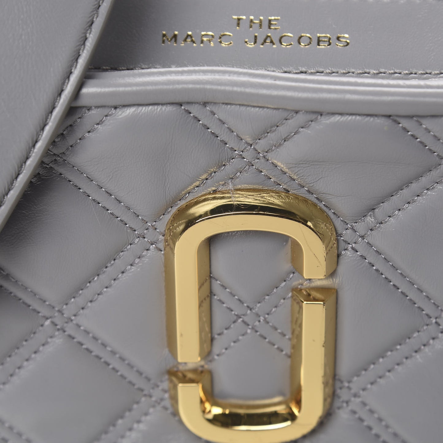 Natural Grain Calfskin Quilted The Softshot 21 Bag Grey