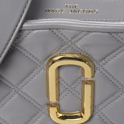 Marc Jacobs Natural Grain Calfskin Quilted The Softshot 21 Bag Grey 8 of 12
