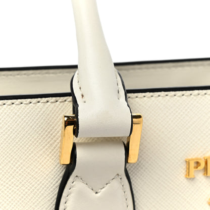 Prada Saffiano Soft Calfskin Small Zippered Tote White 8 of 10