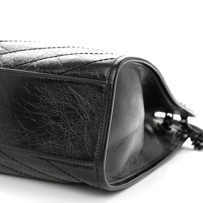 Saint Laurent Crinkled Calfskin Matelasse Monogram Medium Niki Shopper Tote Black 10 of 10