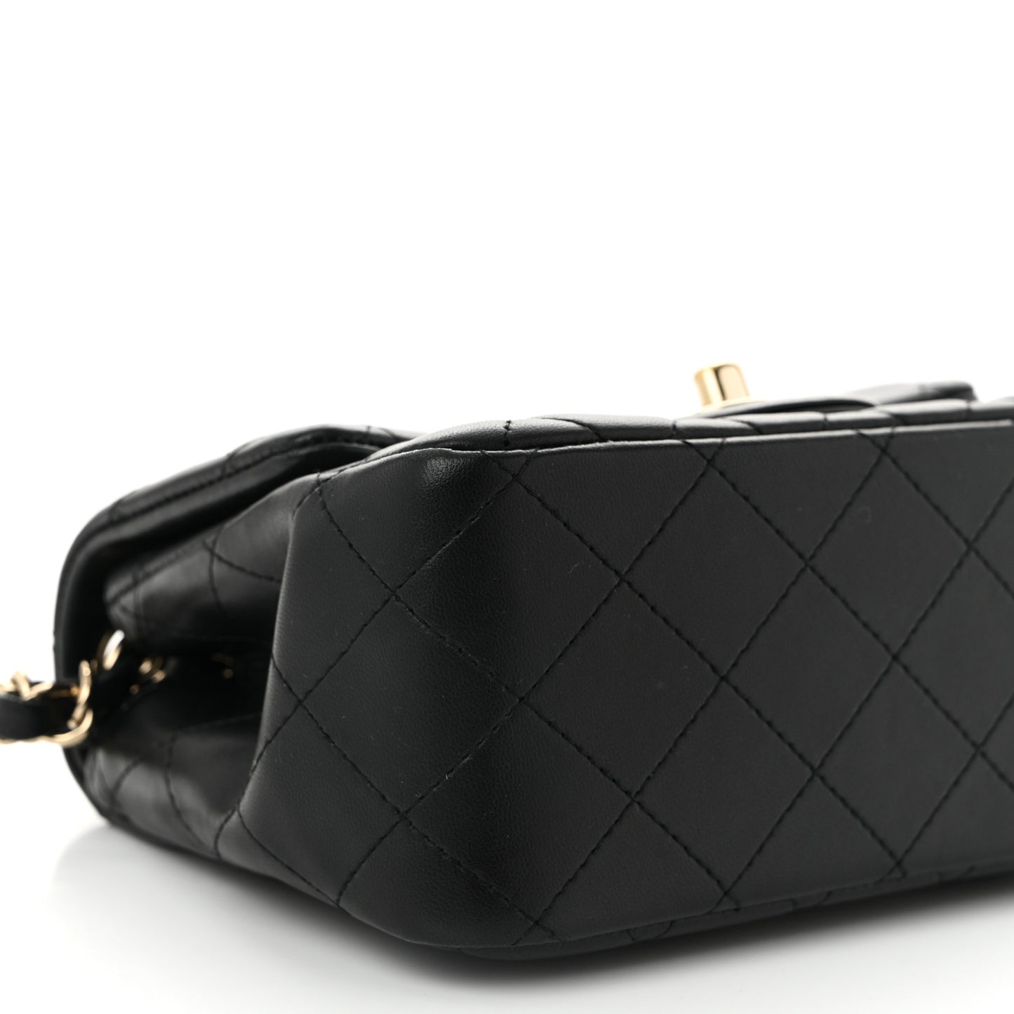 Lambskin Quilted Mini Square Flap Black