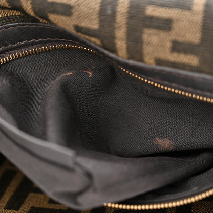 Fendi Fabric Jacquard FF 1974 Medium Baguette Tobacco Moro Black 9 of 15