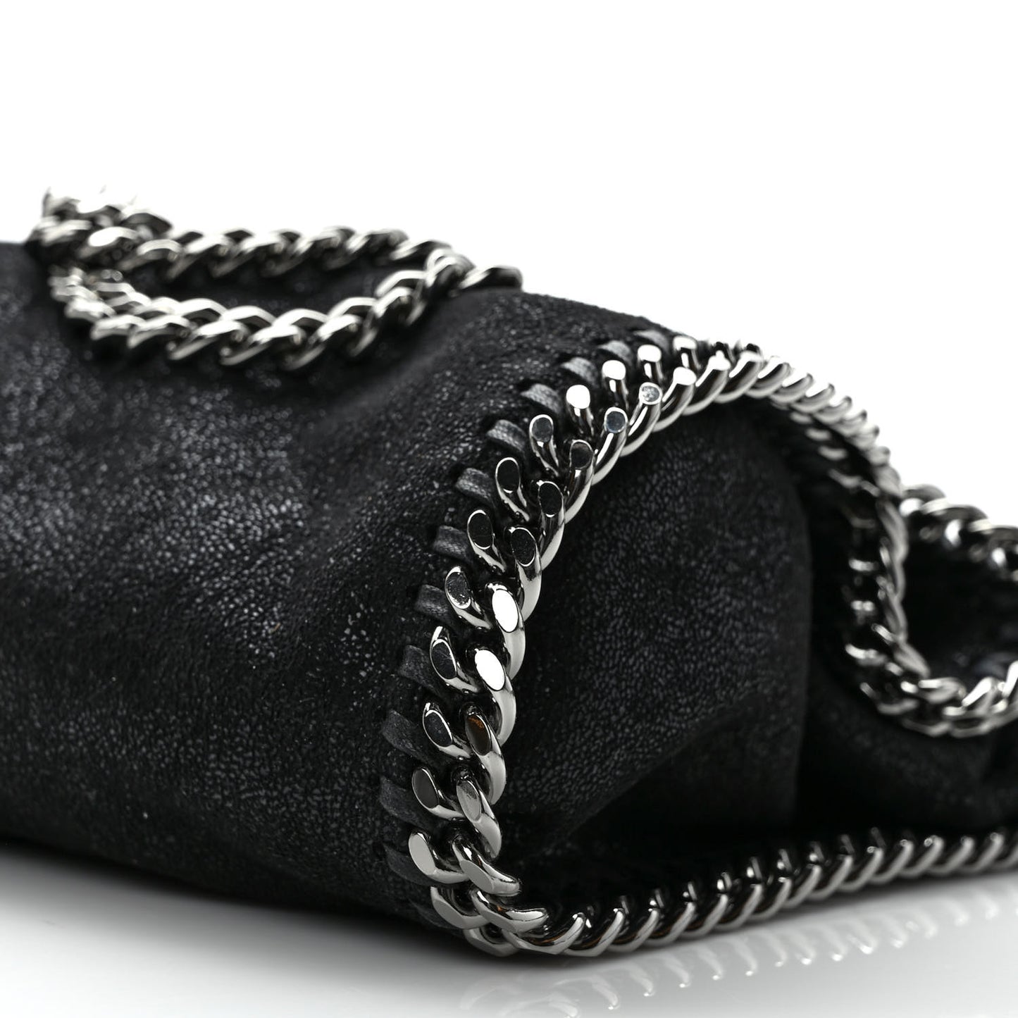 Shaggy Deer Mini Falabella Fold Over Tote Black