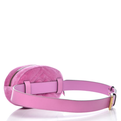 Gucci Velvet Matelasse Marquise Crystals GG Marmont Belt Bag 95 38 Malva 3 of 8