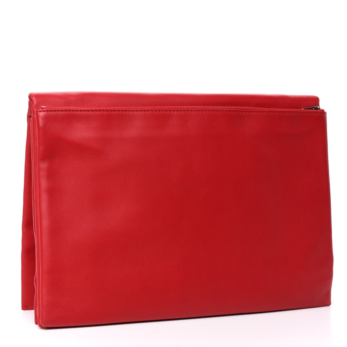 Lambskin Rolled Soft Trio Clutch Bright Red