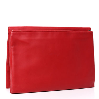 Celine Lambskin Rolled Soft Trio Clutch Bright Red 3 of 7