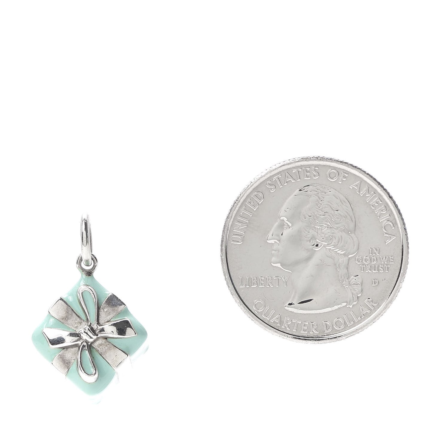 Sterling Silver Enamel Gift Box Charm Blue