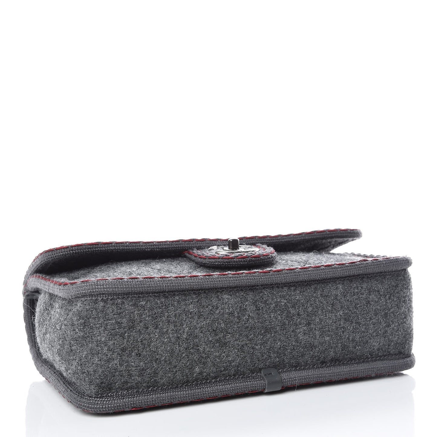 Wool Quilted Jumbo Edelweiss Single Flap Grey