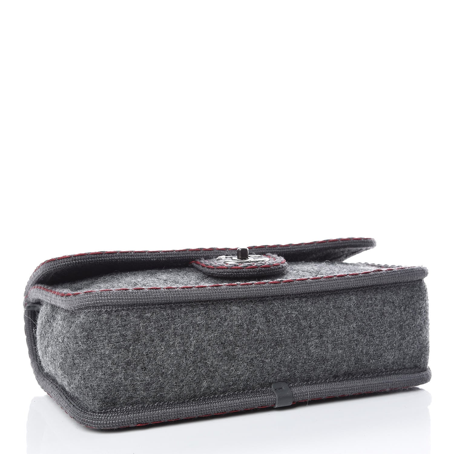 Chanel Wool Quilted Jumbo Edelweiss Single Flap Grey 4 of 9