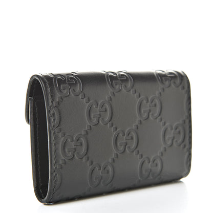 Gucci Guccissima Icon Signature 6 Key Holder Case Black 3 of 11