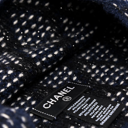 Chanel Cashmere CC Beanie Hat Navy Black White 4 of 4
