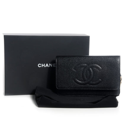 Chanel Caviar Timeless CC Wallet on Chain WOC Black 9 of 9