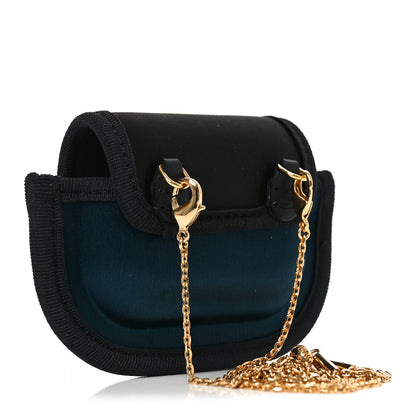 Fendi Silk Satin Pico Baguette Charm Blue Velvet Black 2 of 7