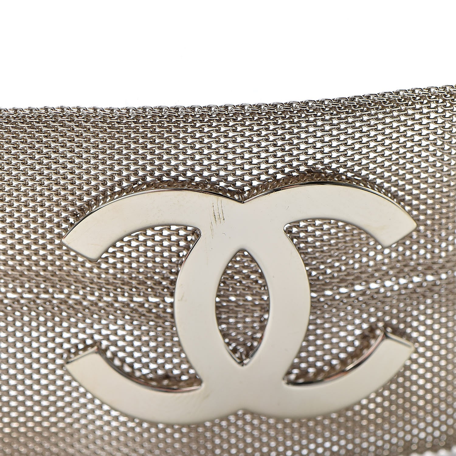 Chanel Metal Mesh CC Bracelet Light Gold 4 of 5