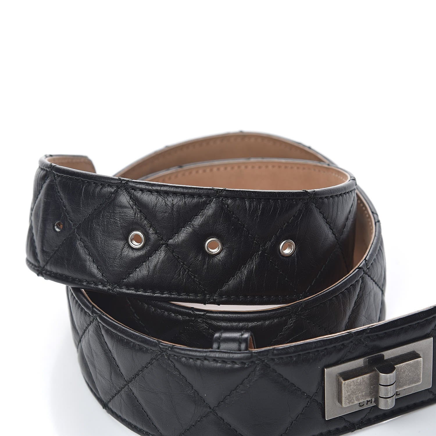 Chanel Aged Calfskin Quilted Reissue Belt 75 30 Black 4 of 11