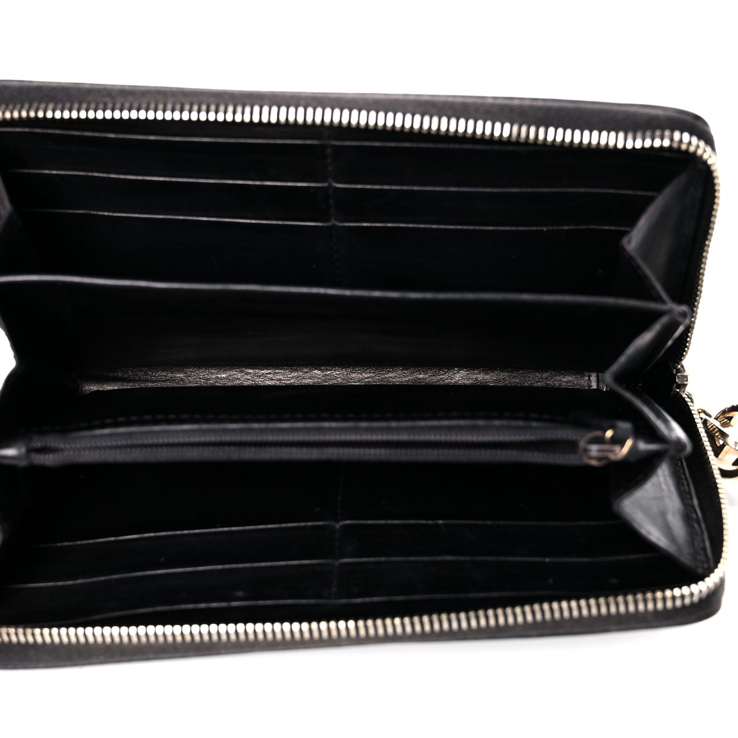 Guccissima Large Twins Zip Around Wallet Black