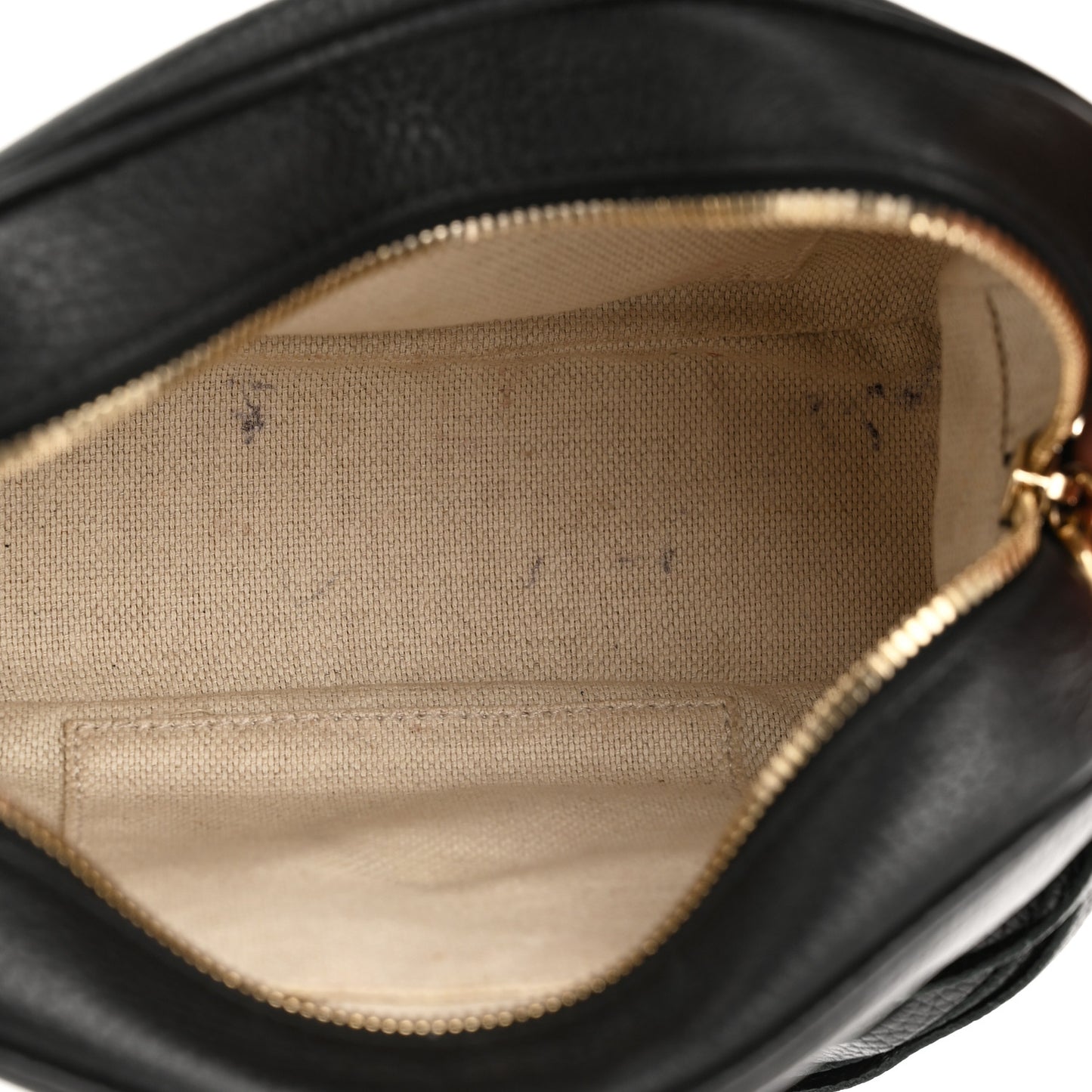 Pebbled Calfskin Small Soho Disco Bag Black