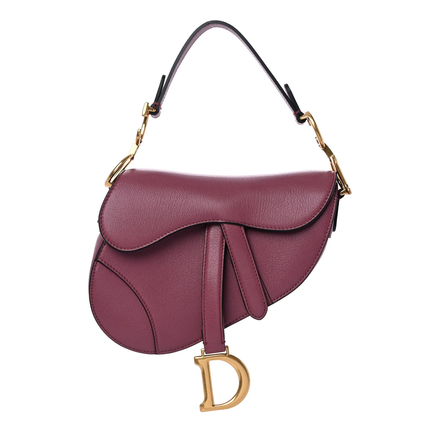 Christian Dior Grained Calfskin Mini Saddle Bag Mallow Rose 1 of 9