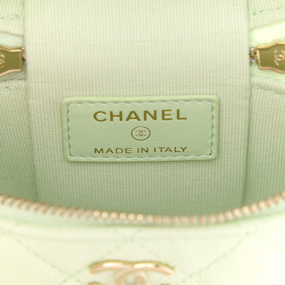 Chanel Caviar Quilted Small Handle With Care Vanity Case With Chain Light Green 8 of 9