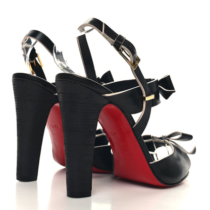 Christian Louboutin Nappa Bow Open Toe Sandals 36.5 Black 4 of 7