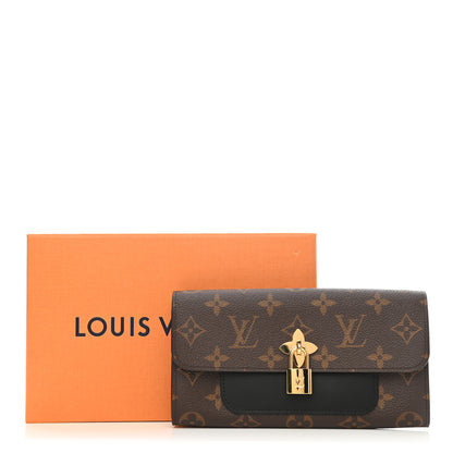 Louis Vuitton Monogram Flower Lock Long Wallet Black 8 of 8