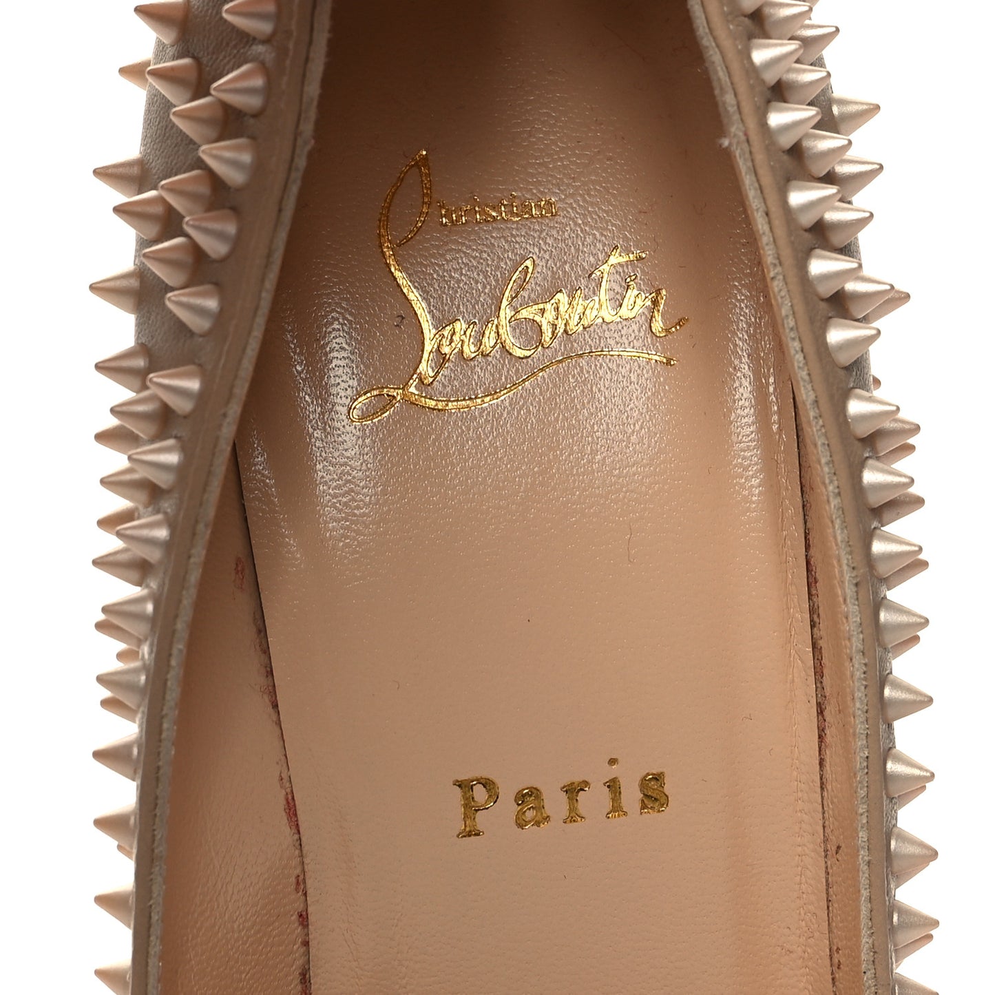 Nappa Studded Escarpic 100 Pumps 37.5 Nude Apricot