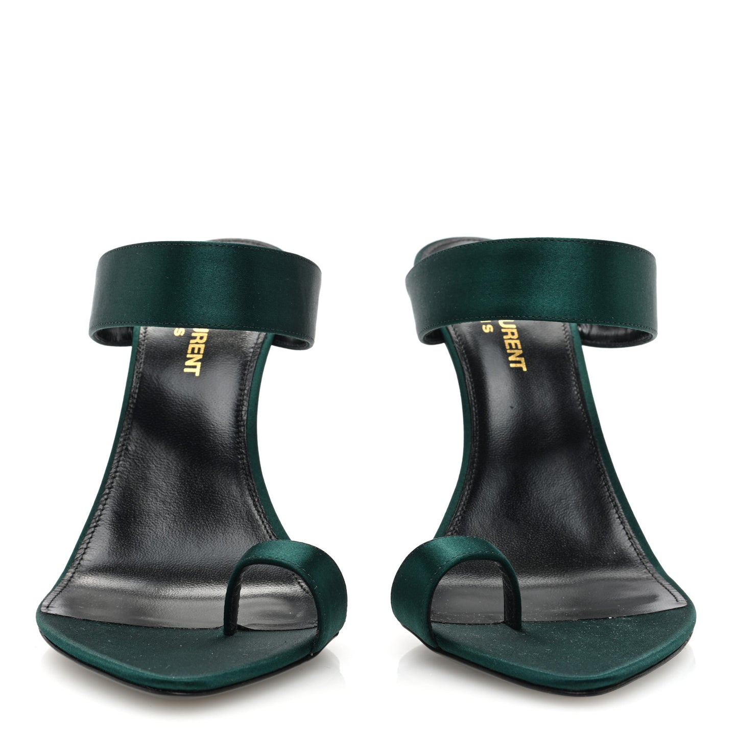 Crepe Satin Martha Mule 110 Sandals 38.5 Dorian Green