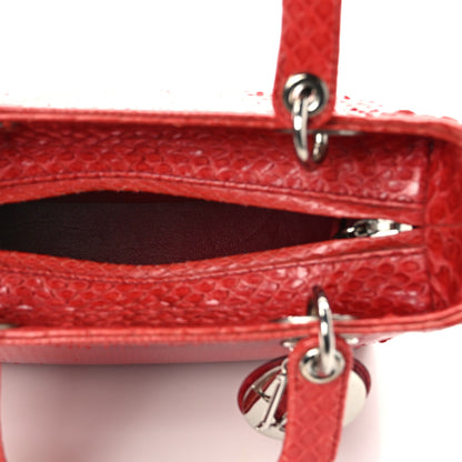 Christian Dior Snakeskin Medium Lady Dior Red 5 of 13