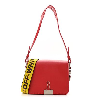Off-White Calfskin Binder Clip Bag Red 1 of 10