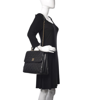 Chanel Lambskin Quilted Large Trendy CC Dual Handle Flap Bag Black 3 of 10