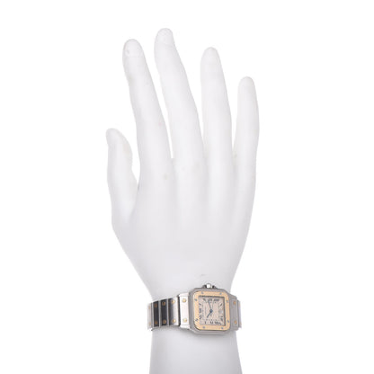 Cartier Stainless Steel 18K Yellow Gold 29mm Santos De Galbee Quartz Watch 2 of 7