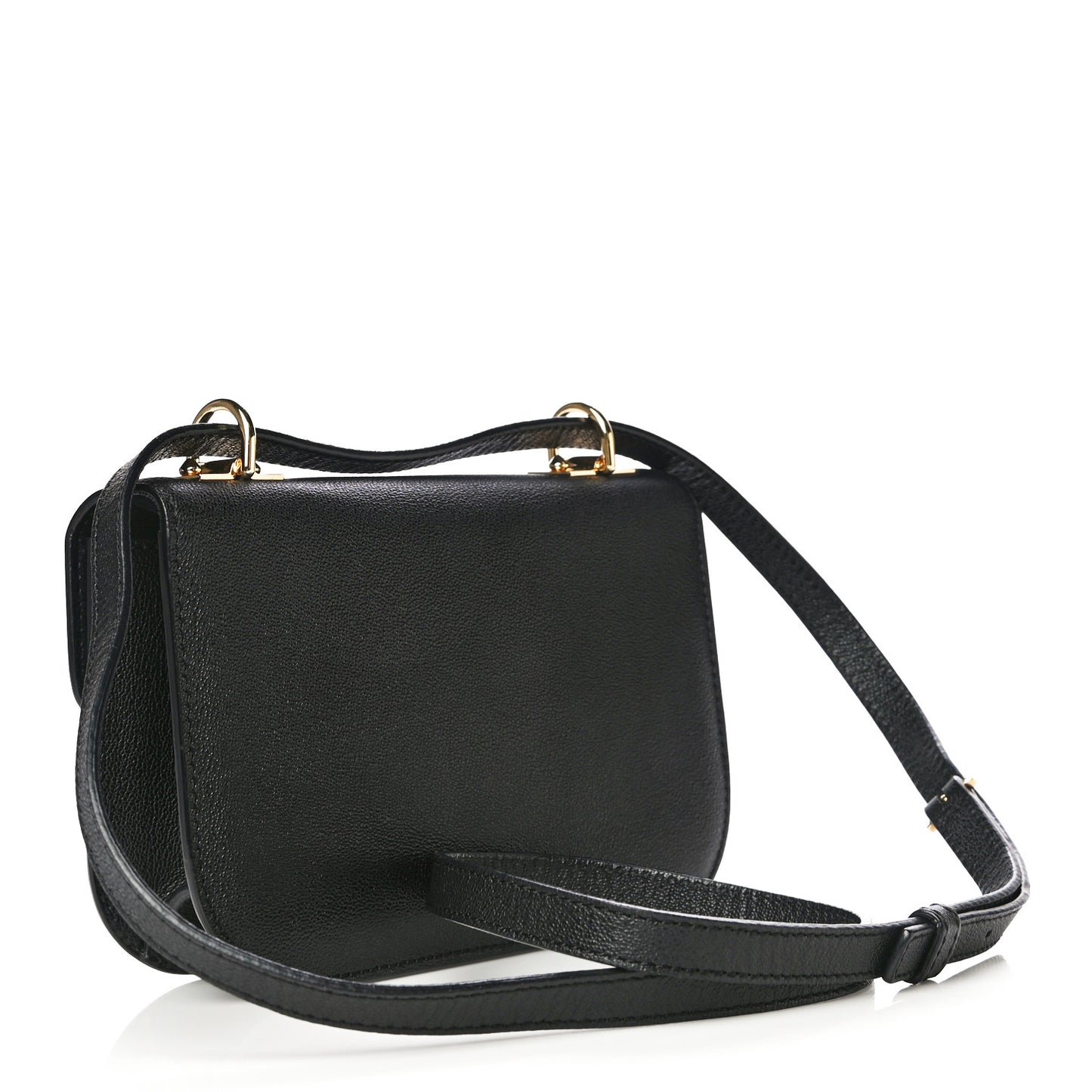 Grained Calfskin Small Insignia Flap Black
